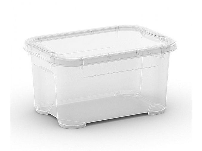 Plastový úložný box s víkem, průhledný, malý