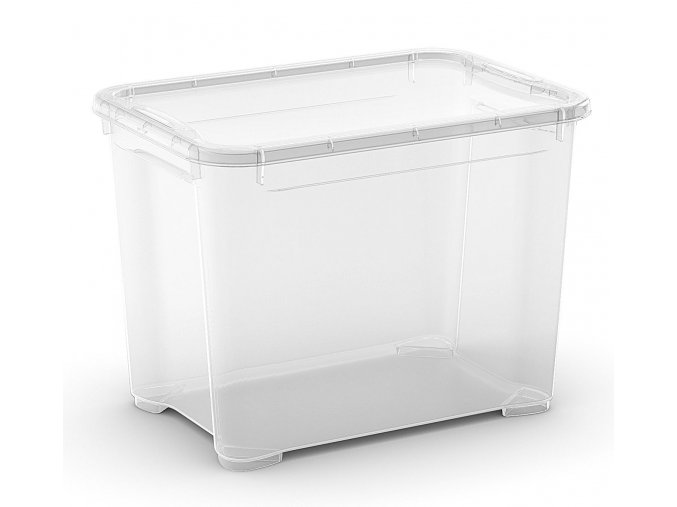 Plastový úložný box s víkem, průhledný, 20 litru