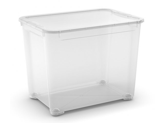 Plastový úložný box s víkem T box, vel. XL, transparentní, 70 litru