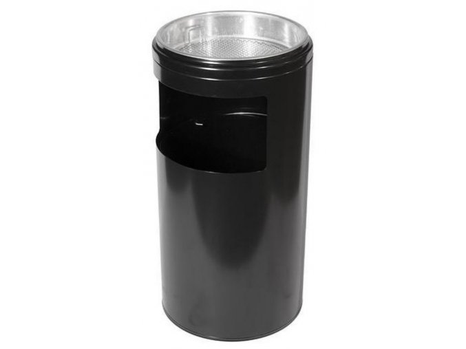 Odpadkový koš s popelníkem, černá, 20 litrů