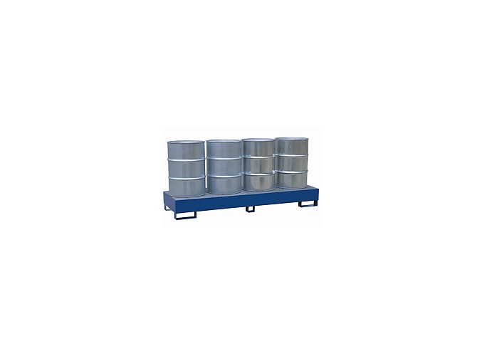 Záchytná vana s roštem, 4 sudy, 2500x800x250 mm, pozink