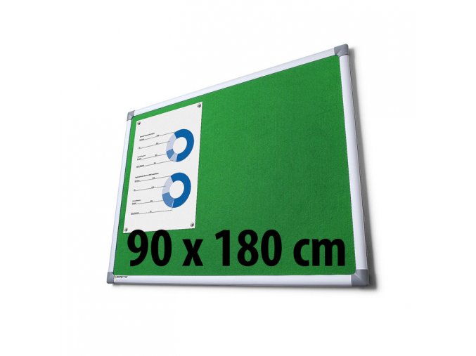 Tabule textilní, 90 x 180 cm, zelená