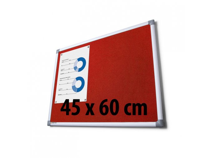 Tabule textilní, 45 x 60 cm, červená