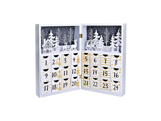 Solight LED adventní kalendář - kniha, 8x LED, 40x30cm, 2x AAA