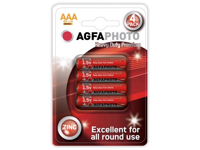 AgfaPhoto zinková baterie AAA, blistr 4ks