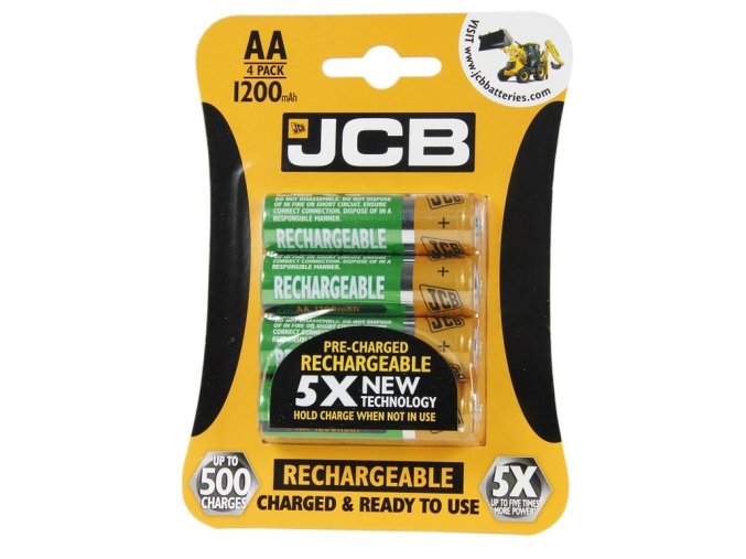 JCB RTU NiMH AA/R06, min.1200mAh, přednabitá, blistr 4 ks