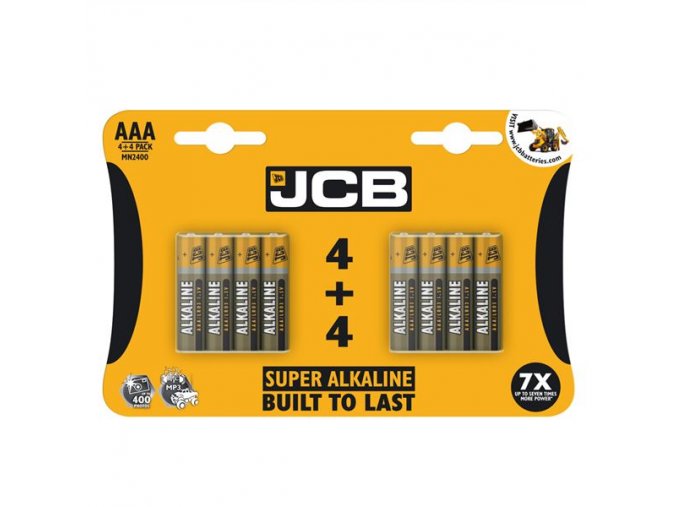 JCB SUPER alkalická baterie LR06, blistr 8 ks