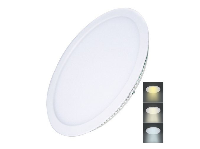 Solight LED mini panel CCT, podhledový, 24W, 1800lm, 3000K, 4000K, 6000K, kulatý