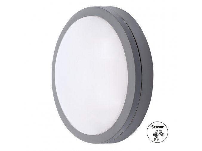 Solight LED venkovní osvětlení se senzorem Siena, šedé, 20W, 1500lm, 4000K, IP54, 23cm