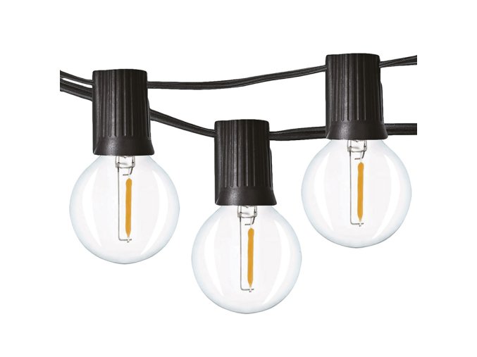 Solight LED venkovní řetěz s žárovkami, 25 žárovek, 15m+5m, 20W, teplá bílá