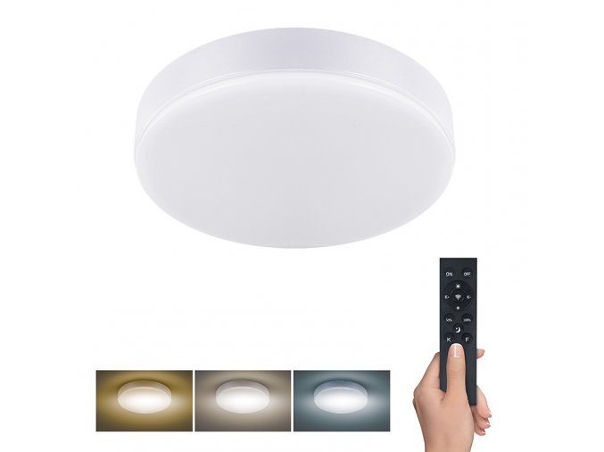 Solight LED osvětlení LECCE s dálkový ovladačem, 36W, 2160lm, 30cm, změna chromatičnosti, stmívatelné, bílá