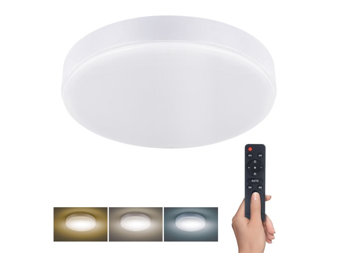 Solight LED osvětlení LECCE s dálkový ovladačem, 50W, 3000lm, 40cm, změna chromatičnosti, stmívatelné, bílá