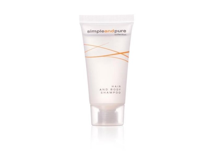 Hotelový vlasový a tělový šampón v tubě 20ml Simple and Pure - 50ks