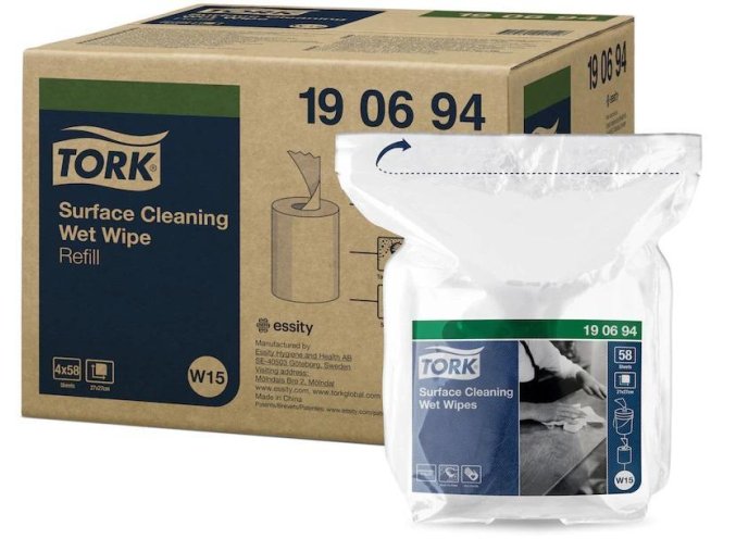 Náhradní balení vlhčených utěrek Tork Premium na čištění povrchů - 58ks