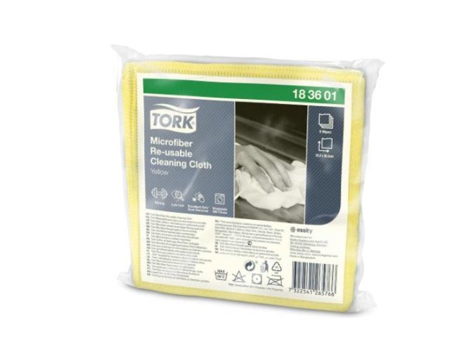 Tork čisticí utěrka z mikrovlákna pro opakované použití 30,5x30,5cm, žlutá - 6ks