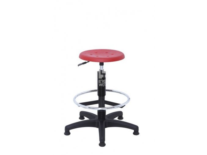 Zvýšená laboratorní stolička POL Special, červená