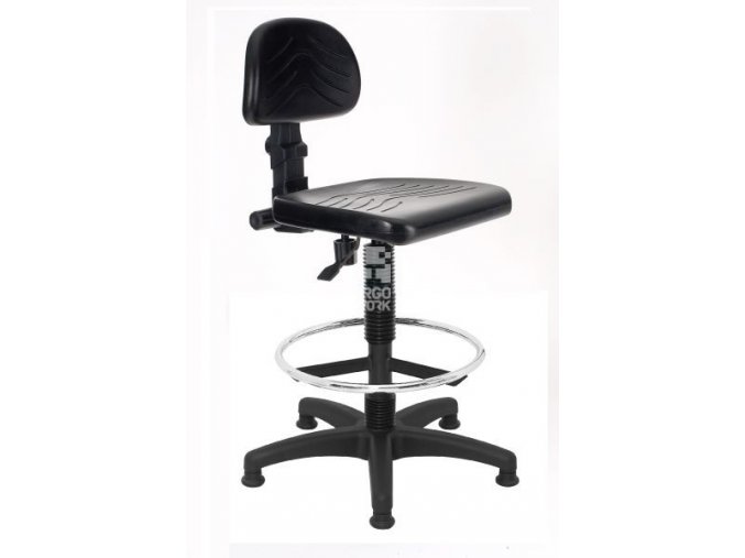 Zvýšená laboratorní židle PL Special černý, permanentní kontakt