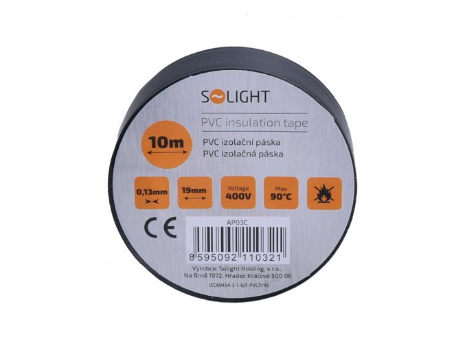 Solight izolační páska, 19mm x 0,13mm x 10m, černá
