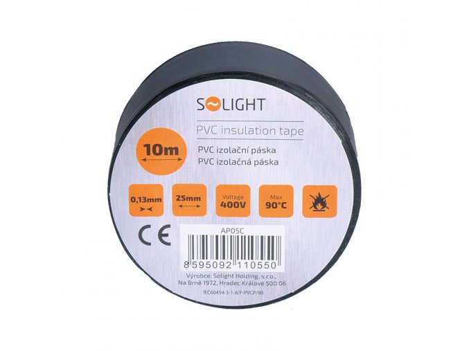 Solight izolační páska, 25mm x 0,13mm x 10m, černá