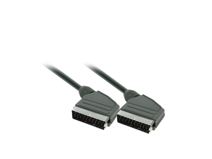 Solight SCART kabel, SCART konektor - SCART konektor, 21pin, 1,5m, průměr 8mm, sáček