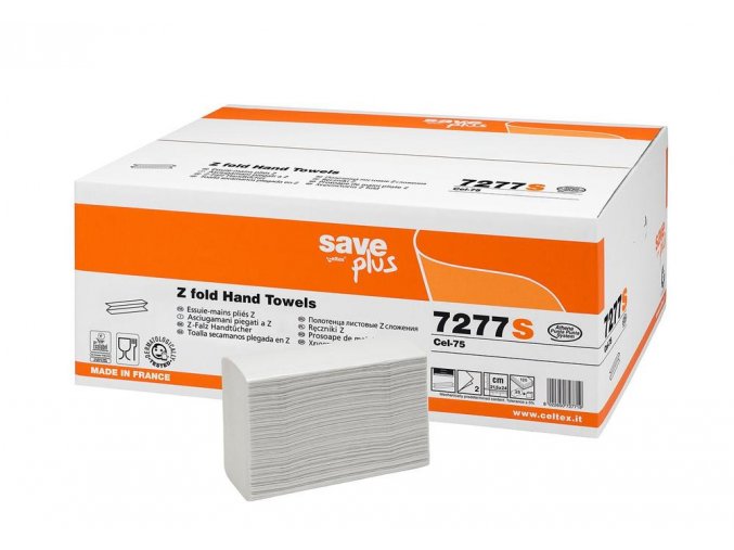 Papírové ručníky skládané CELTEX S-Plus Z 3000ks bílá, 2vrstvy - 1krt