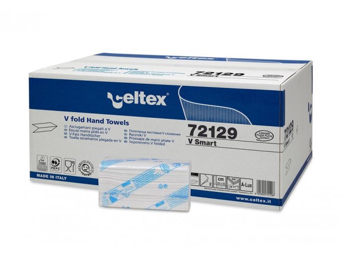 Papírové ručníky skládané CELTEX V Smart 3000ks, bílá, 2vrstvy