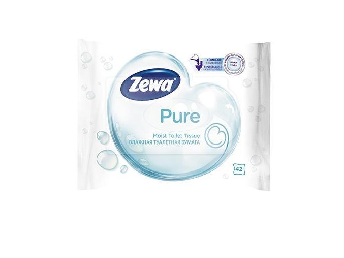 Vlhčený splachovatelný toaletní papír ZEWA Pure - 42ks