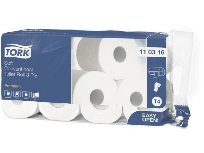 Toaletní papír jemný TORK Premium 3vrstvy 250 útržků T4 - 8ks
