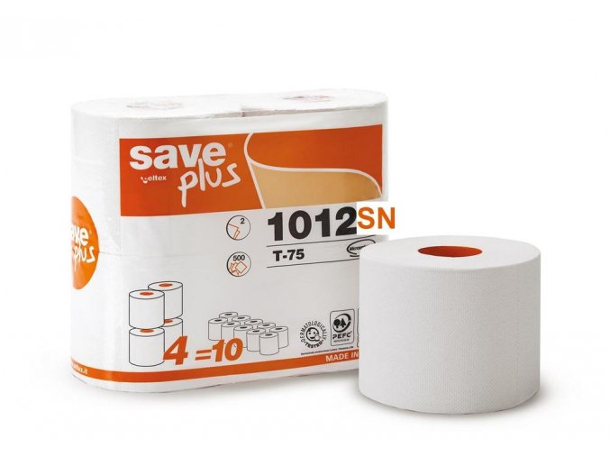Toaletní papír CELTEX S-Plus 2vrstvy 500 útržků bílý - 4ks
