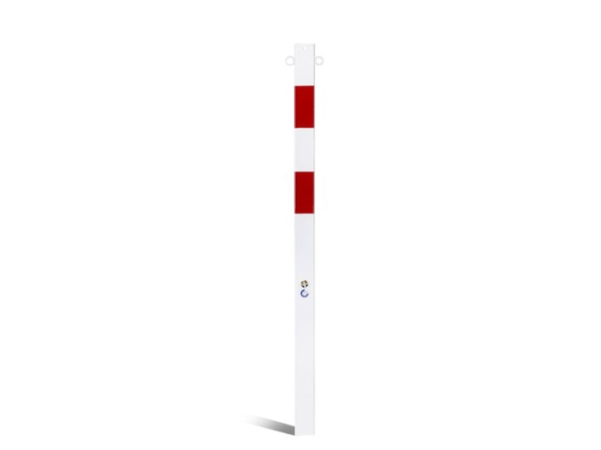 Bariérový sloupek s oky Dancop, průměr 70 mm, červená-bílá