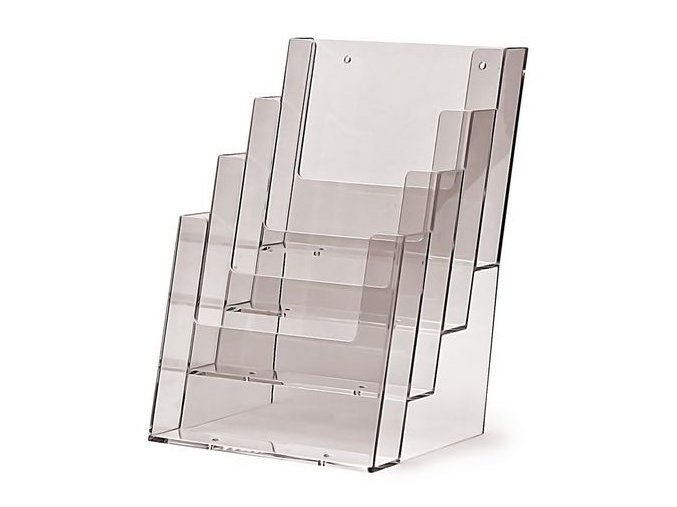 Plexi zásobník na letáky JD22, 4 kapsy na výšku, A5