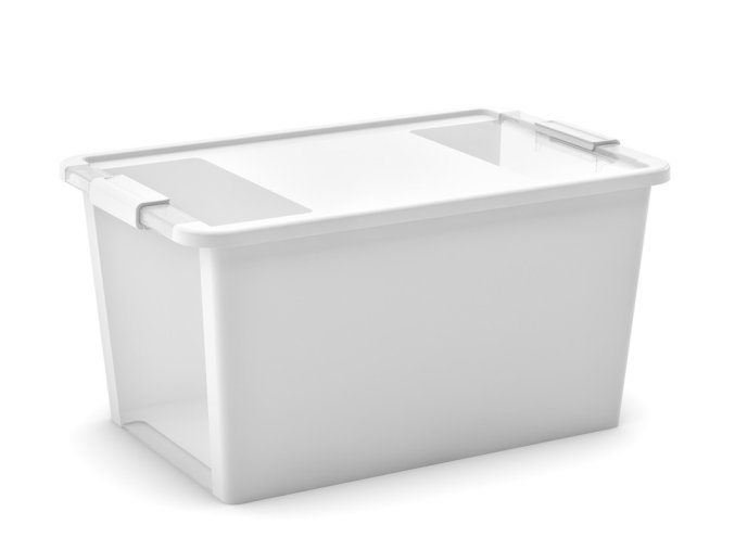 Plastový úložný box BI, objem 40l, 55 x 35 x 28 (výška) cm, bílý