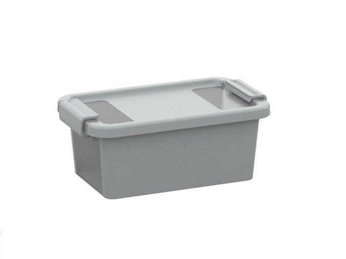 Plastový úložný box BI, objem 3l, 26,5 x 16 x 10 (výška) cm, šedý