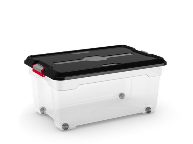 Plastový úložný box Moover box L, objem 45l, 58 x 38 x 27 (výška) cm, černé víko