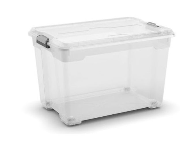 Plastový úložný box Moover box XL, objem 60l, 58 x 38 x 37 (výška) cm, transparentní víko