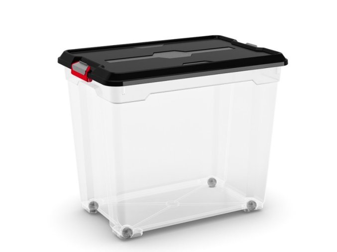 Plastový úložný box Moover box XXL, objem 80l, 58 x 38 x 49 (výška) cm, černé víko