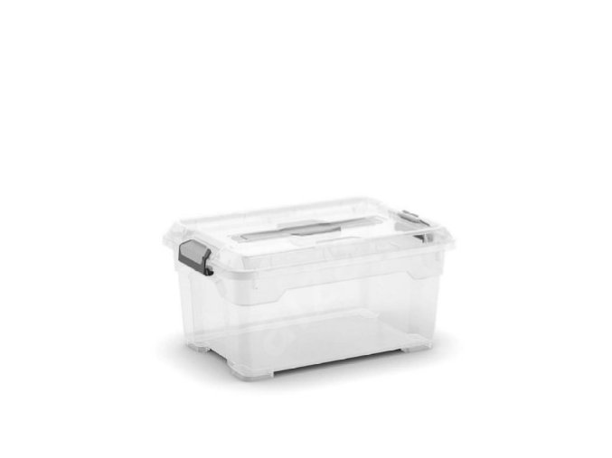 Plastový úložný box Moover box XS, objem 12l, 38 x 26,5 x 18,5 (výška) cm, transparentní víko