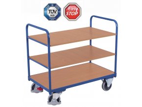 Policový vozík, Variofit, 3 police (84 x 48 cm), do 250 kg, modrá/antracit (Barva antracit RAL7016)