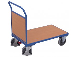 Plošinový vozík s madlem, plná výplň, Variofit, ložná plocha 88 x 50 cm, do 400 kg, modrá/antracit (Barva antracit RAL7016)