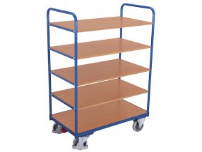 Vysoký policový vozík, 5 polic, Variofit, užitná plocha 100 x 60 cm, do 250 kg, modrá/antracit (Barva antracit RAL7016)