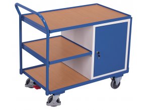 Dílenský vozík, skříňka a police, Variofit, do 250 kg, š x h x v: 112,5 x 62,5 x 101 cm, modrá/antracit (Barva antracit RAL7016)