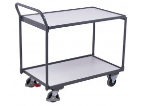 Antistatický policový vozík s madlem, 3 police (98 x 60 cm), Variofit, do 250 kg, modrá/antracit (Barva antracit RAL7016)