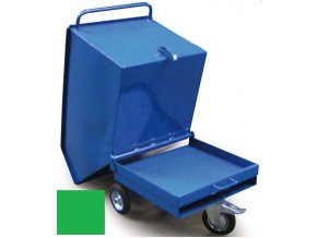 Výklopný vozík na špony, třísky 250 litrů, var, základní, zelená