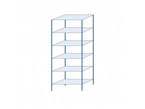 85751 kovovy bezsroubovy regal zakladni 250 x 100 x 50 cm 150 kg police 6 polic modry
