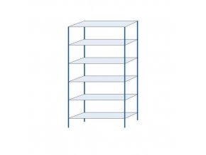 85757 kovovy bezsroubovy regal zakladni 250 x 130 x 40 cm 110 kg police 6 polic modry