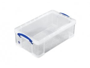 Plastový úložný box s víkem, really useful box, průhledný, 12 litrů