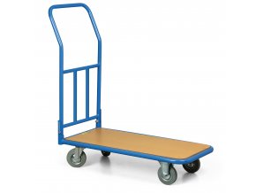 Plošinový vozík skládací, plošina 800x500 mm, nosnost 200 kg, šedá nešpínivá kolečka