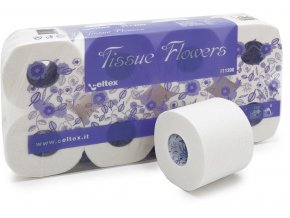 Toaletní papír CELTEX Flowers 3vrstvy 250 útržků bílý - 8ks