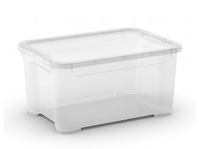 Plastový úložný box s víkem T box, vel. XS, transparentní, 14 litru