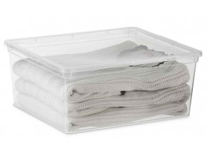 Plastový úložný box C Box, vel. M s víkem, transparentní, 18 l